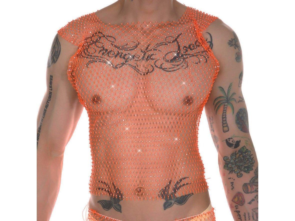 Gay Crop Tops | CLEVER-MENMODE Party See-Through Mesh Crop Top