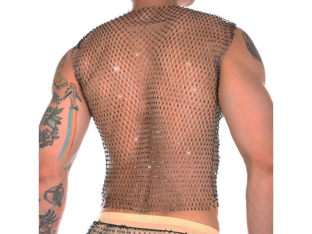 Gay Crop Tops | CLEVER-MENMODE Party See-Through Mesh Crop Top