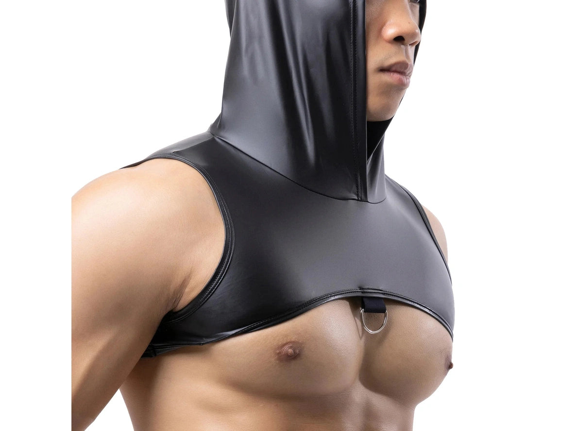 Gay Crop Tops | Clubwear Muscle Hooded Crop Top