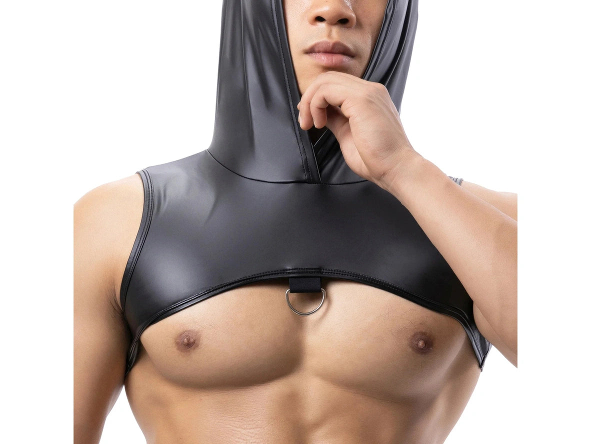 Gay Crop Tops | Clubwear Muscle Hooded Crop Top