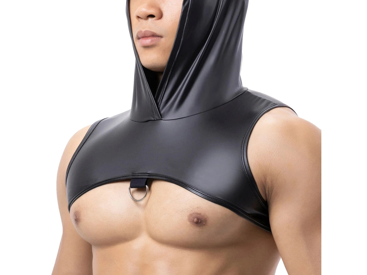 Gay Crop Tops | Clubwear Muscle Hooded Crop Top