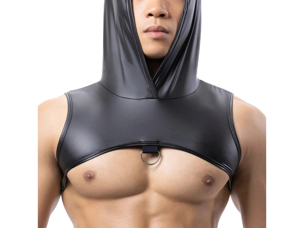 Gay Crop Tops | Clubwear Muscle Hooded Crop Top