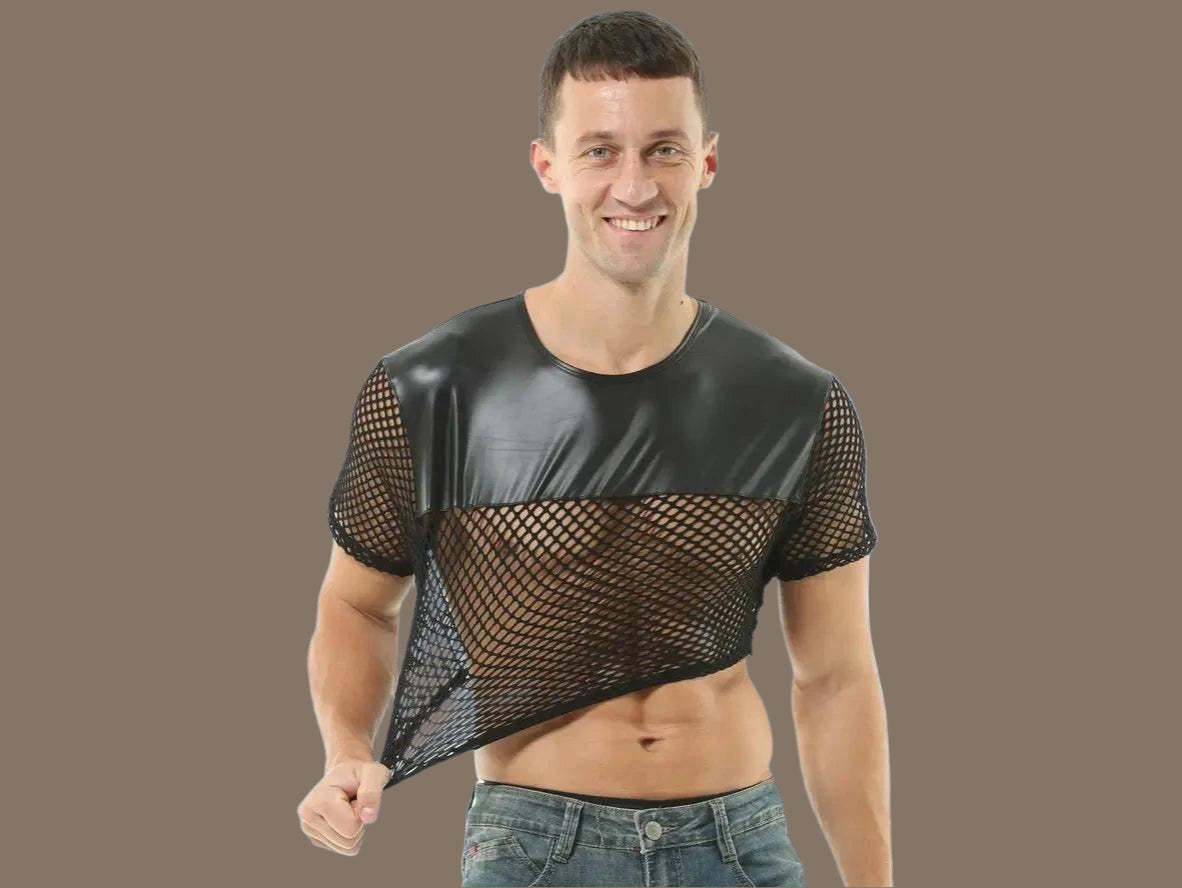 Gay Crop Tops | Clubwear Sexy Mesh Crop Top