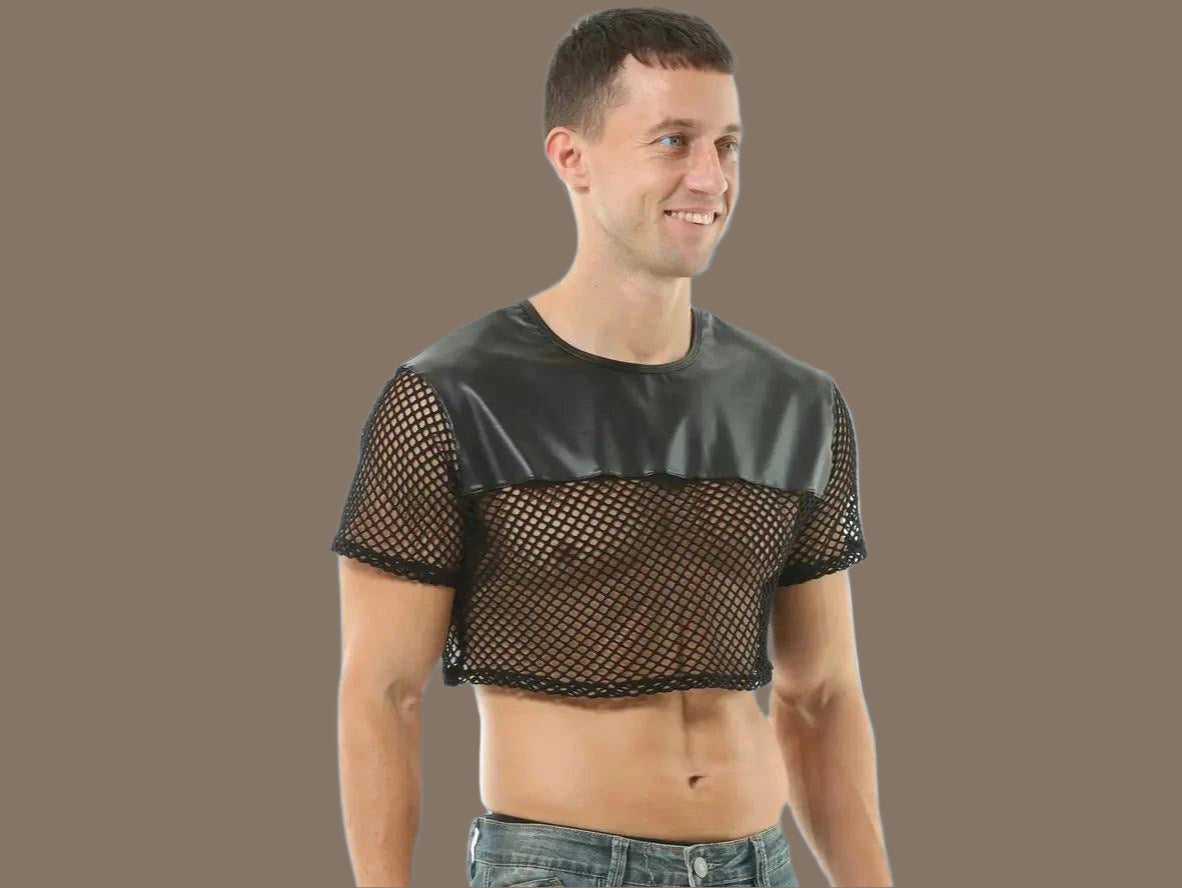 Gay Crop Tops | Clubwear Sexy Mesh Crop Top