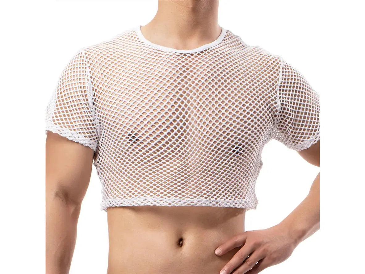 Gay Crop Tops | Clubwear Sexy Mesh Crop Tops
