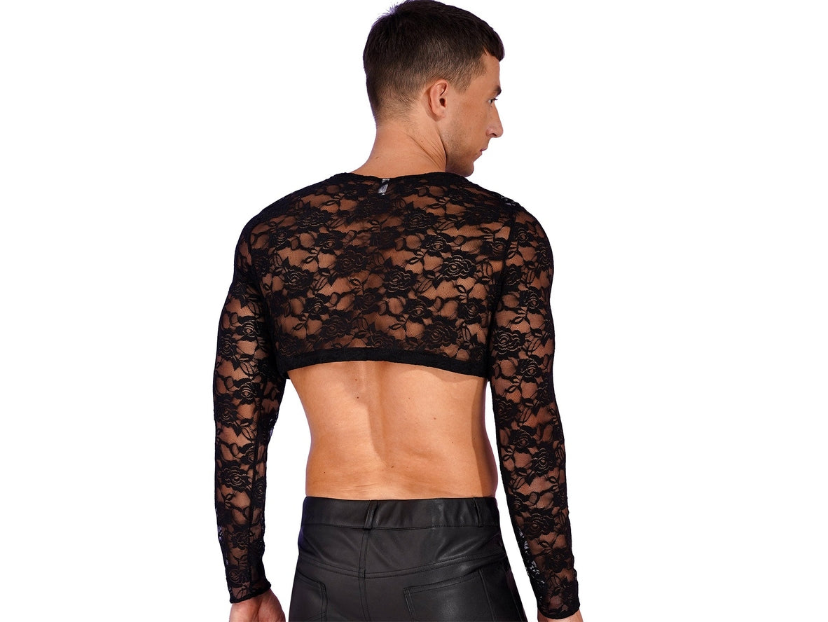 Gay Crop Tops | Lace Long Sleeve Crop Top