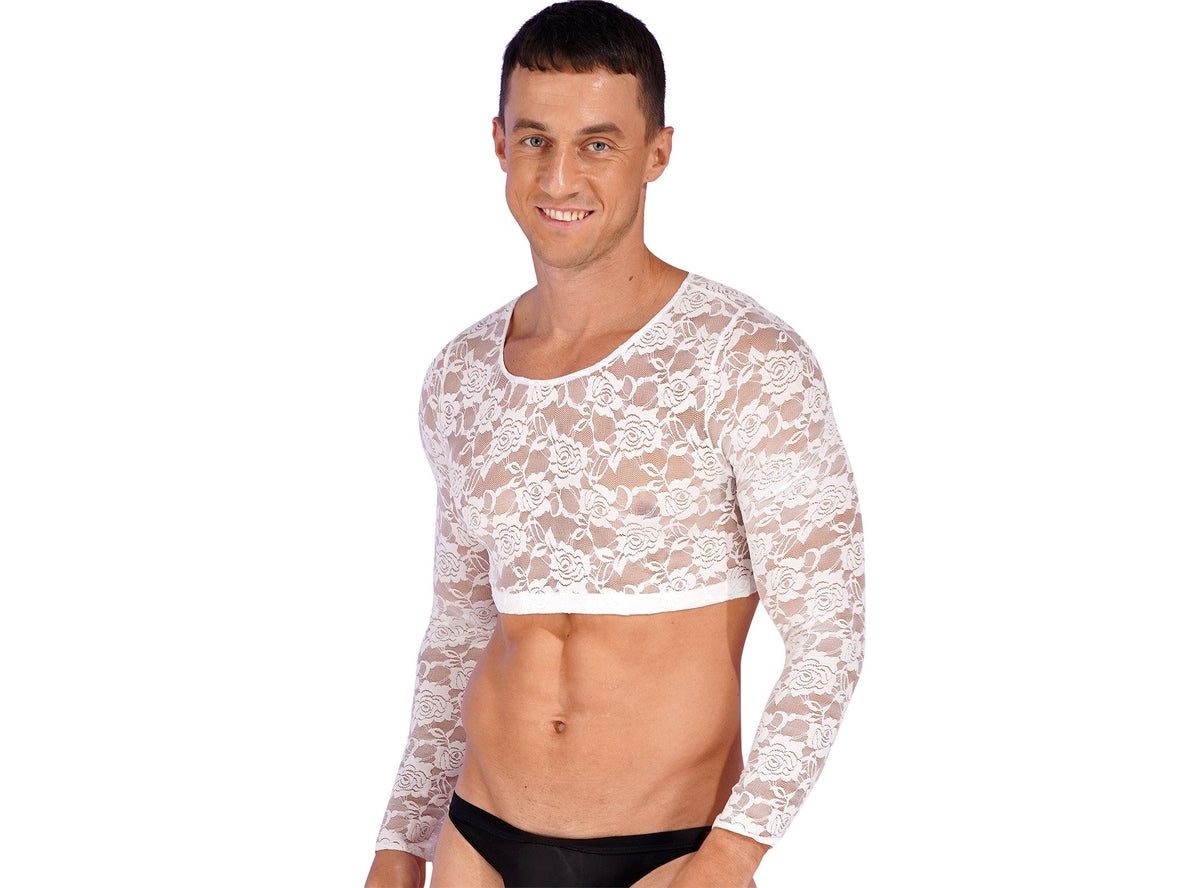 Gay Crop Tops | Lace Long Sleeve Crop Top