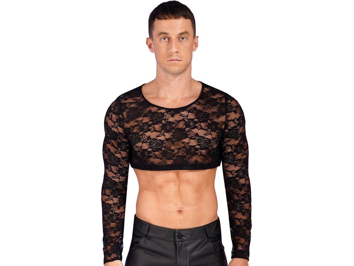 Gay Crop Tops | Lace Long Sleeve Crop Top