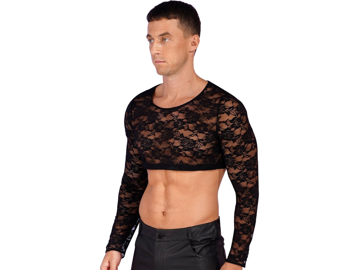 Gay Crop Tops | Lace Long Sleeve Crop Top
