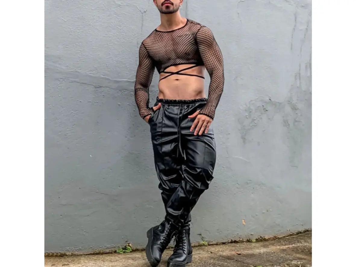 Gay Crop Tops | Long Sleeve Mesh Crop Top