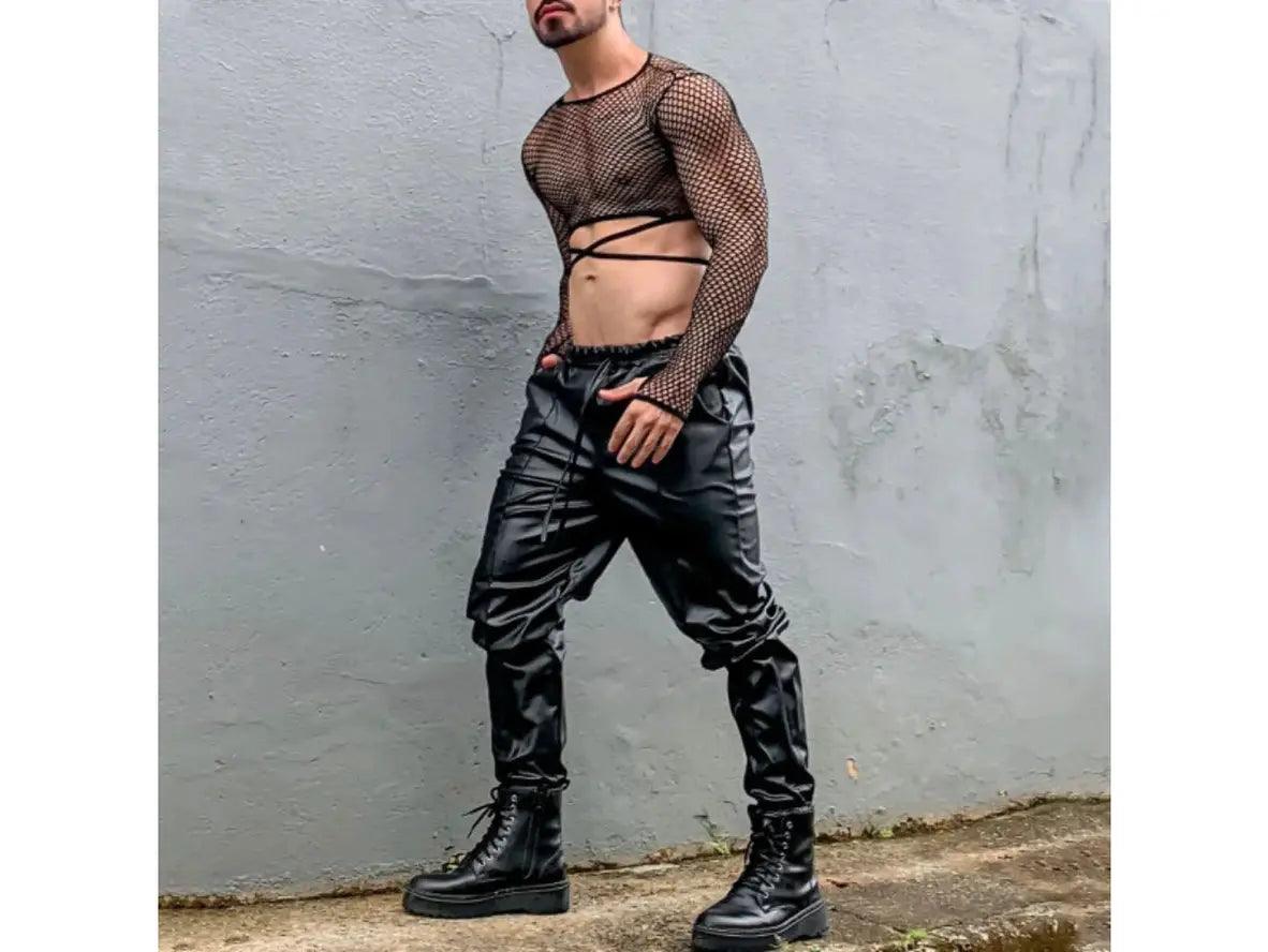 Gay Crop Tops | Long Sleeve Mesh Crop Top