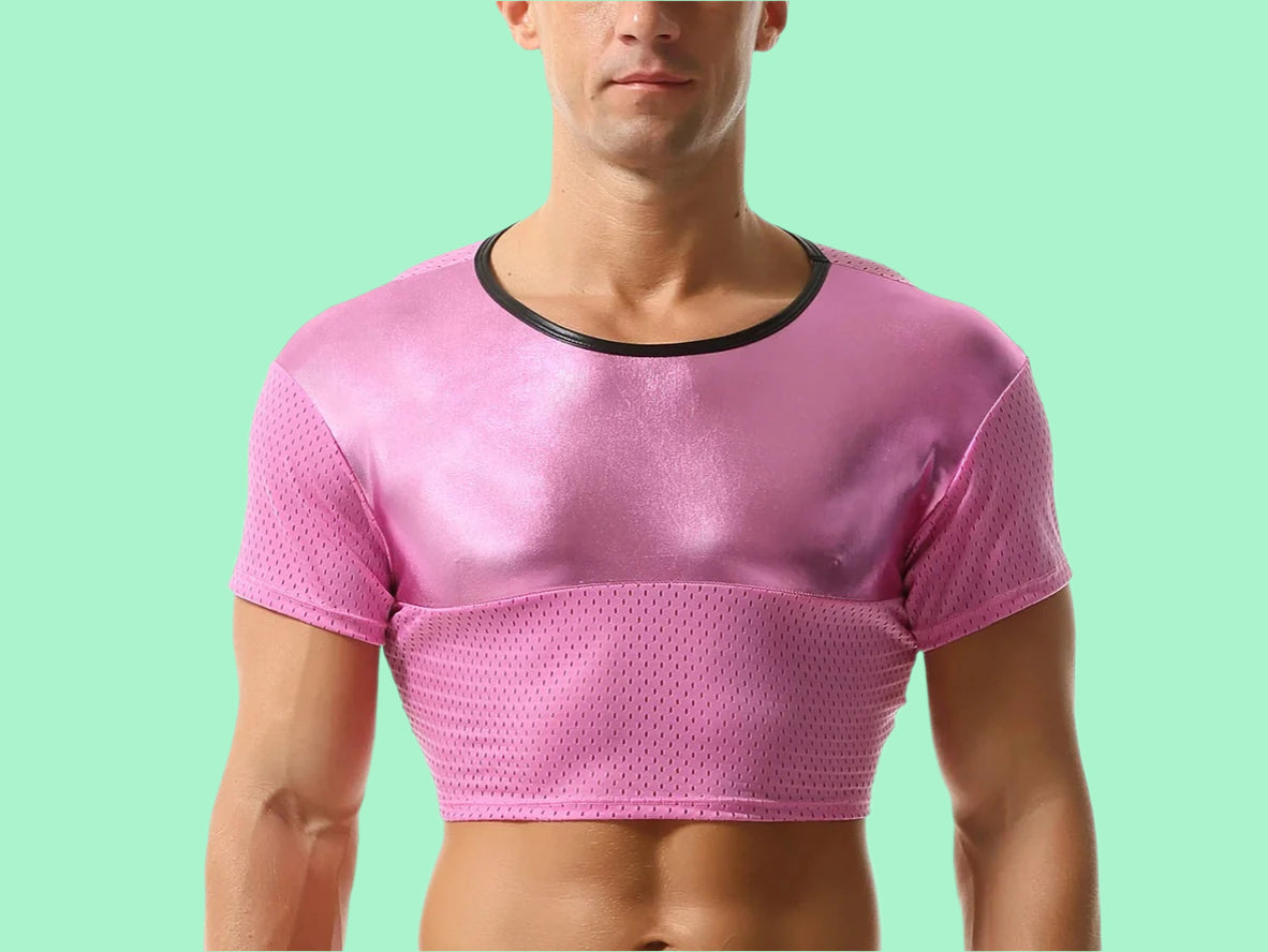 Gay Crop Tops | Short Sleeve Clubwear Crop Top