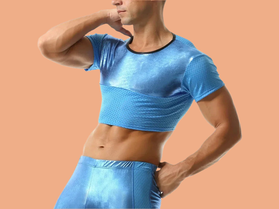 Gay Crop Tops | Short Sleeve Clubwear Crop Top