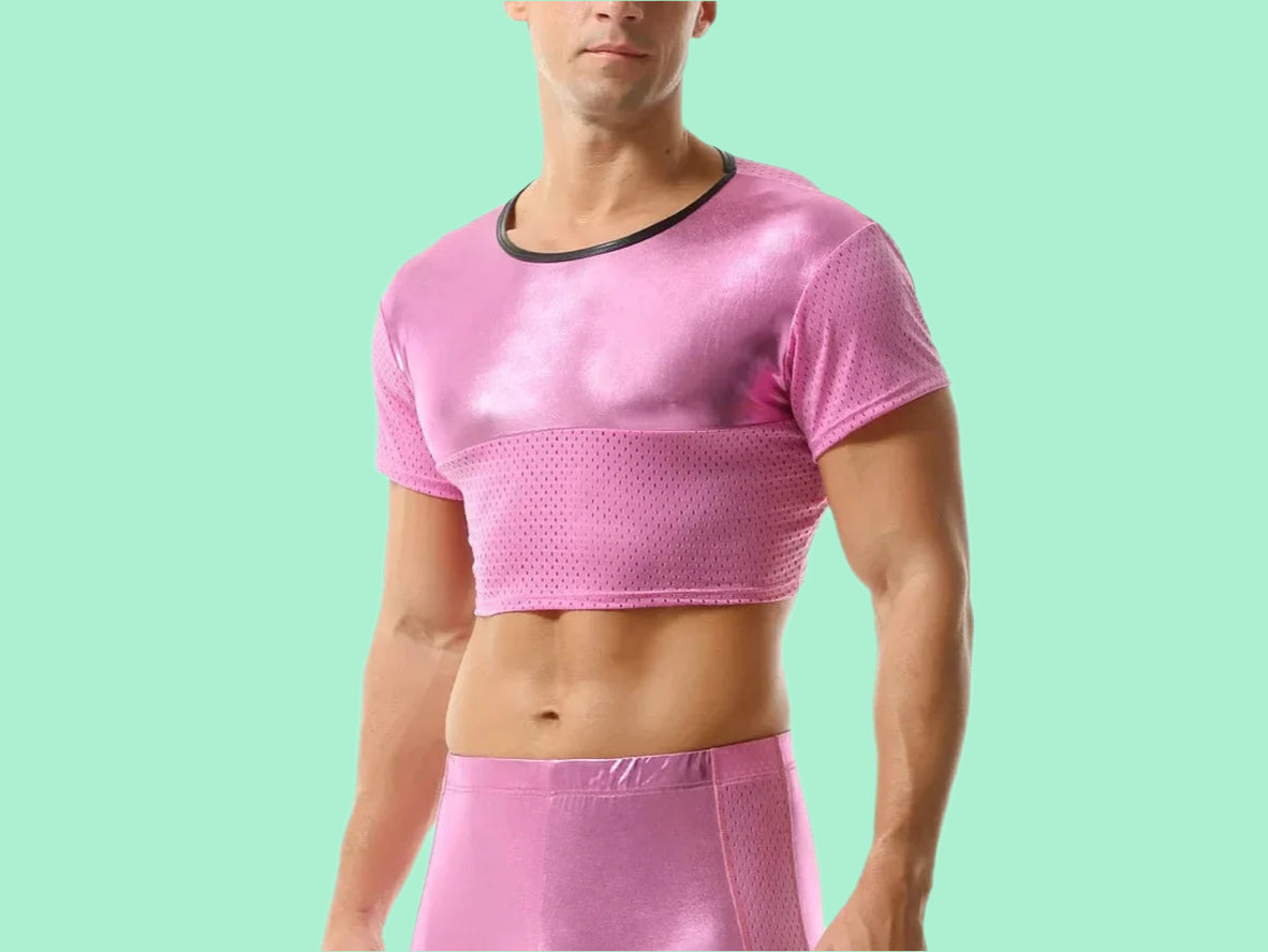 Gay Crop Tops | Short Sleeve Clubwear Crop Top