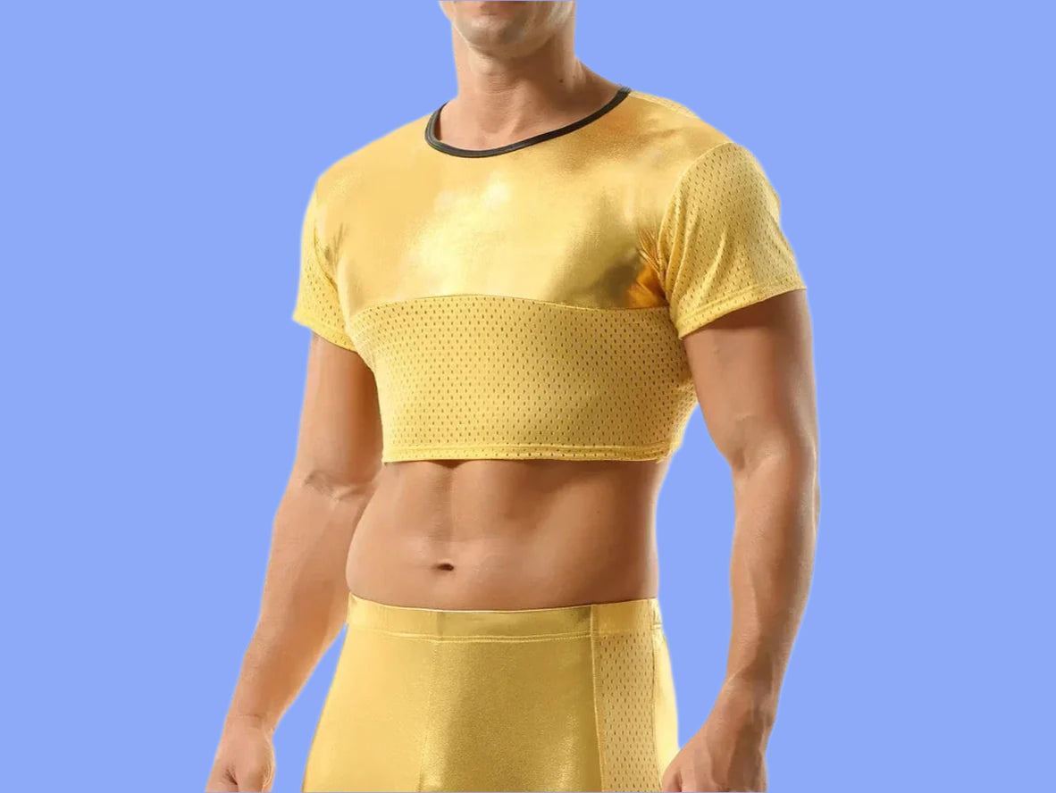 Gay Crop Tops | Short Sleeve Clubwear Crop Top
