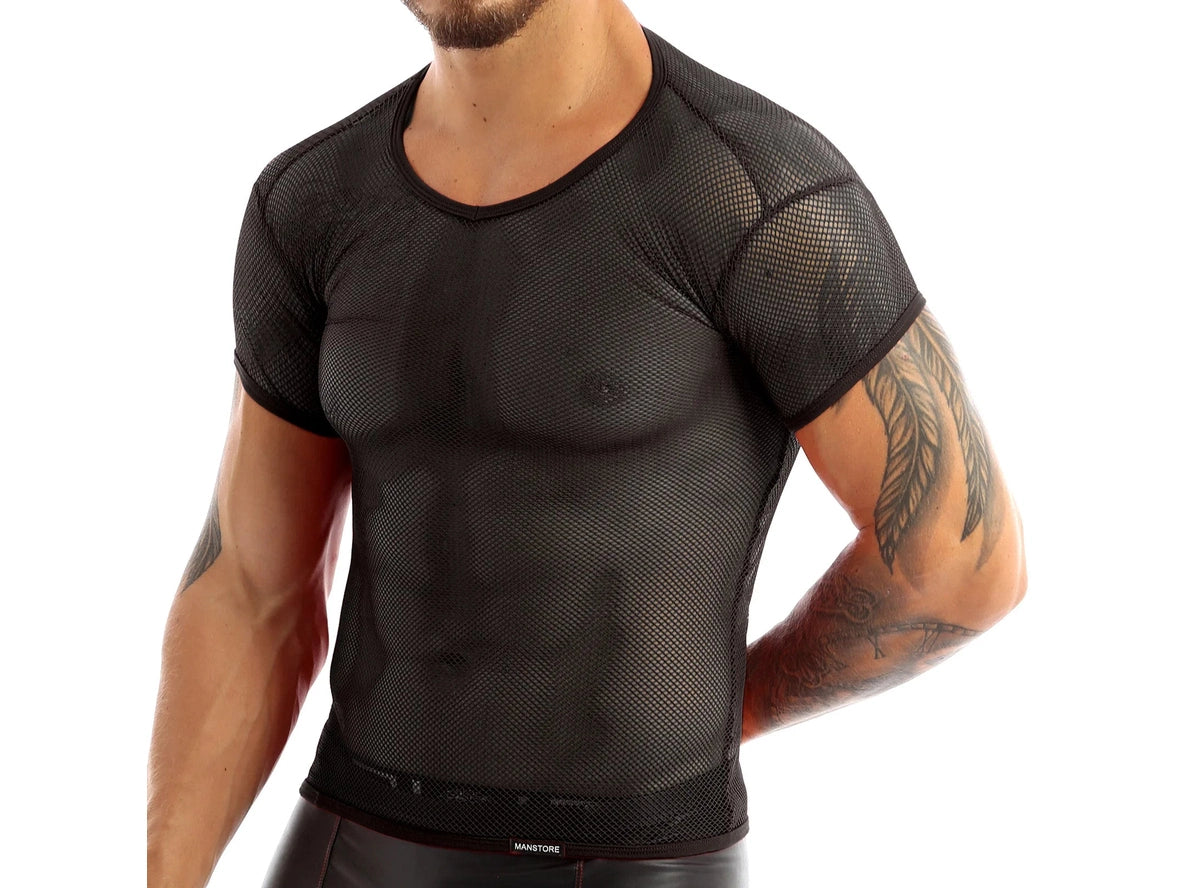 Gay Fashion Tops | Clubwear Black Mesh See Through Top