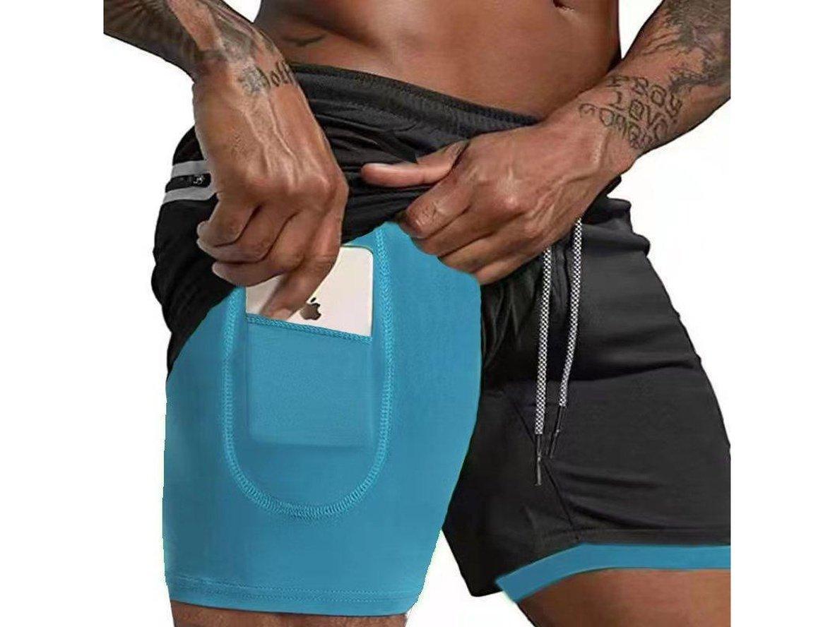 Gay Gym Shorts | Colorful Compression Double-Deck Gym Shorts