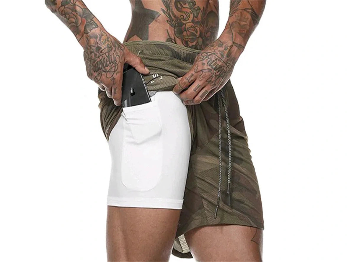 Gay Gym Shorts | Compression Double-Deck Gym Shorts