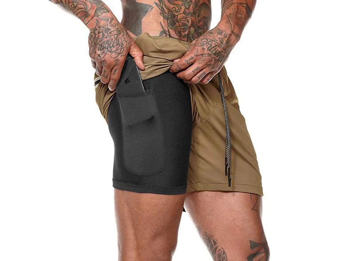 Gay Gym Shorts | Compression Double-Deck Gym Shorts