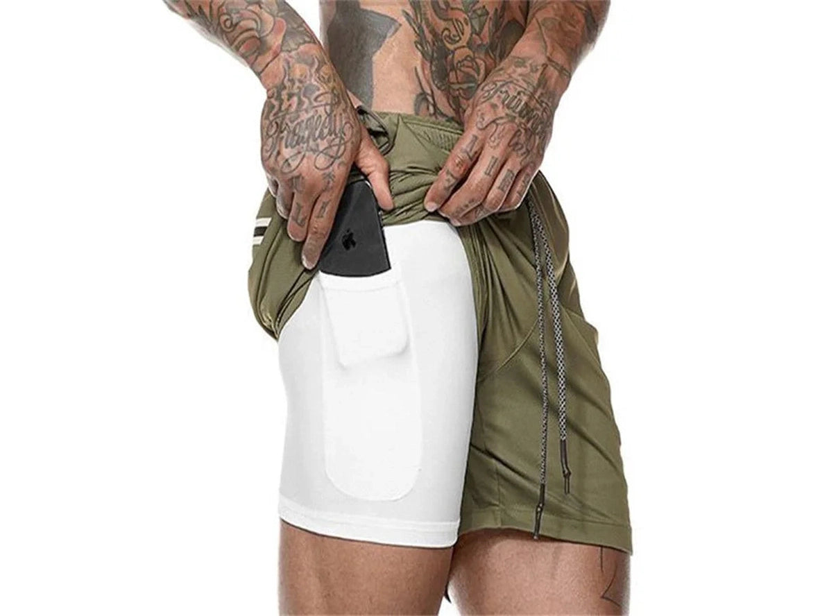 Gay Gym Shorts | Compression Double-Deck Gym Shorts