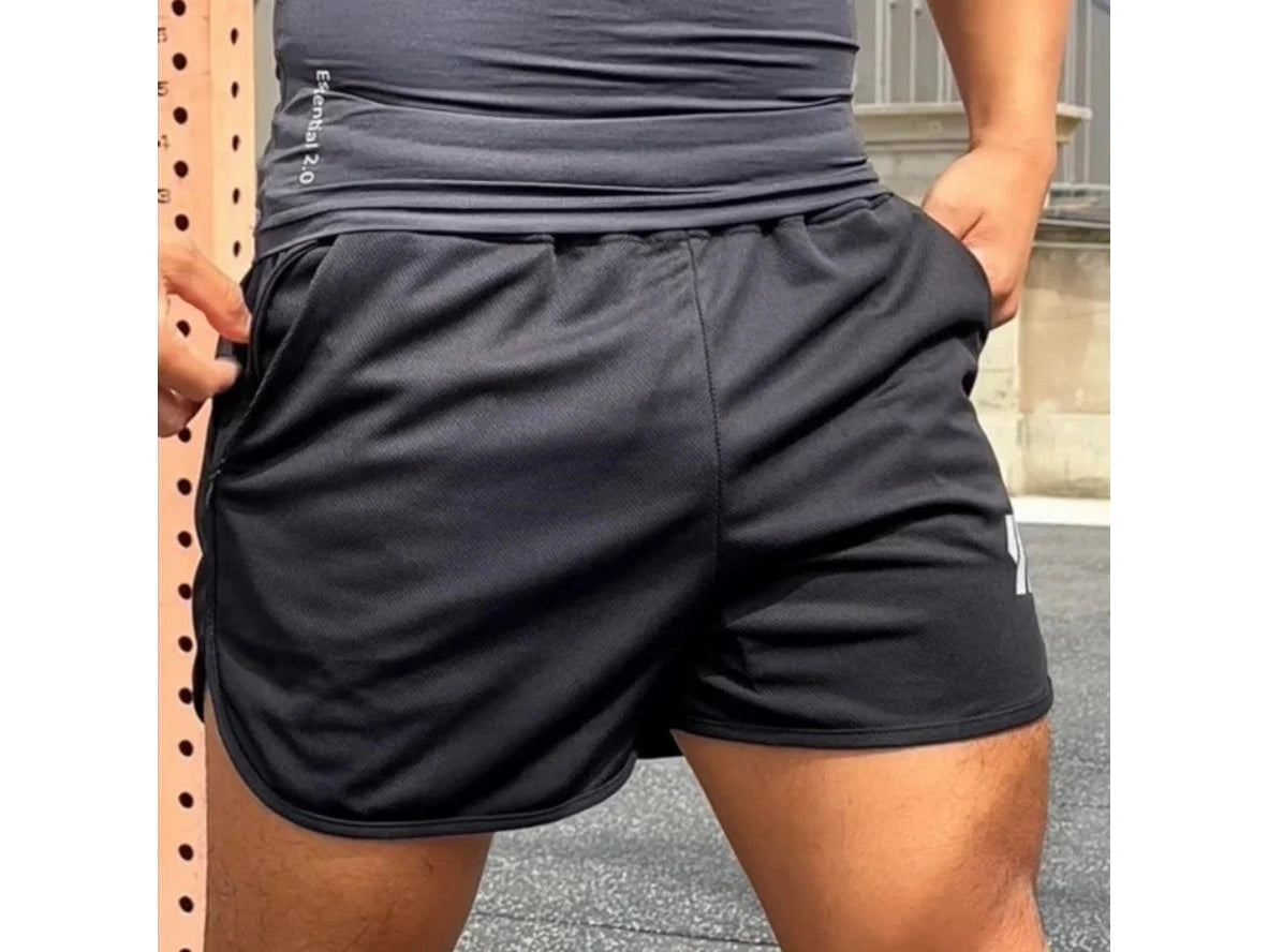 Gay Gym Shorts | Fitness Workout Zipper Pocket Shorts