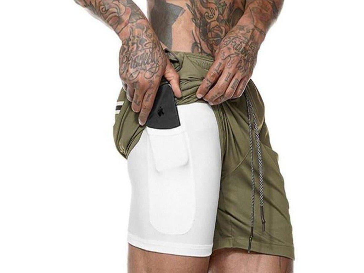 Gay Gym Shorts | GITF Activewear Quick Dry 2 in 1 Sports Camo Compression Shorts