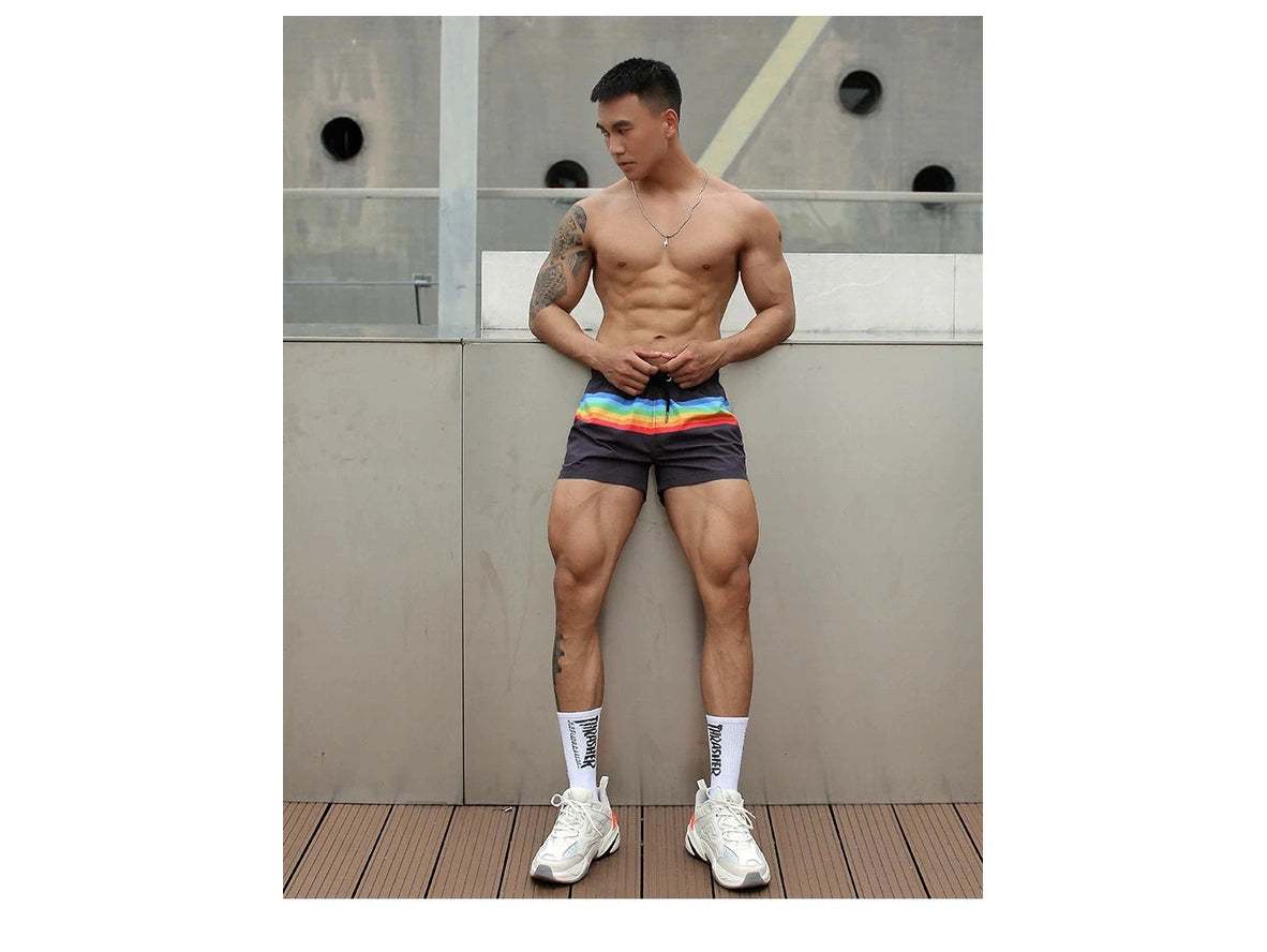 Gay Gym Shorts | UXH Pride Rainbow Gym Shorts