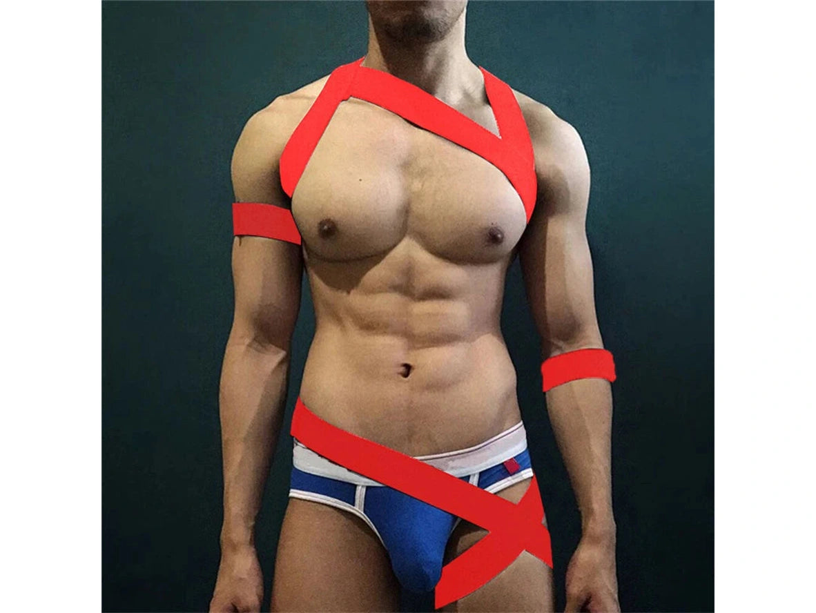 Gay Harness | Sexy Body Chest Harness + One Armband + One Wristband in 2 Styles