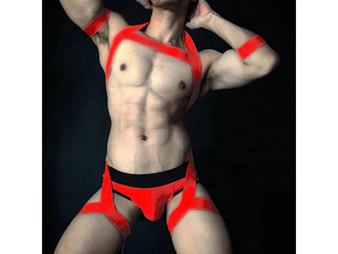 Gay Harness | Sexy Body Chest Harness + One Armband + One Wristband in 2 Styles