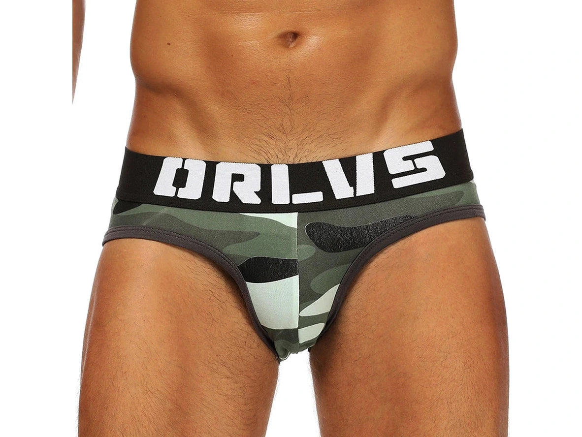 Gay Jock Briefs | ORLVS Camo Open Butt Jock Briefs