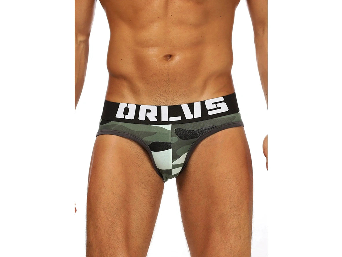 Gay Jock Briefs | ORLVS Camo Open Butt Jock Briefs