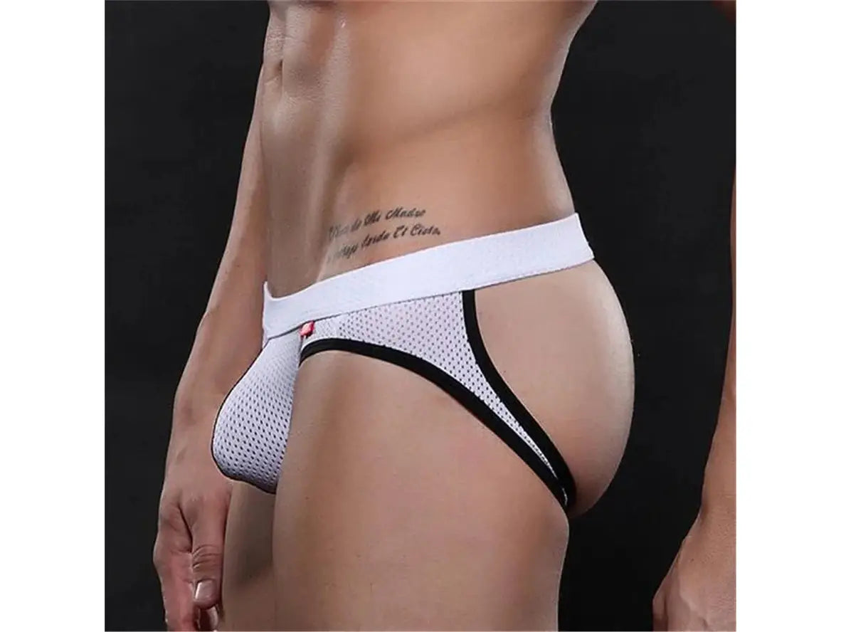 Gay Jock Briefs | Tight Open Butt Mesh Jock Briefs