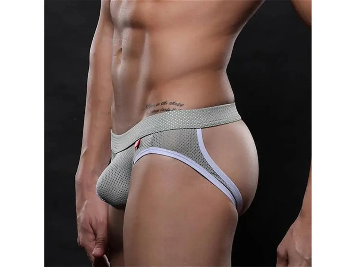 Gay Jock Briefs | Tight Open Butt Mesh Jock Briefs