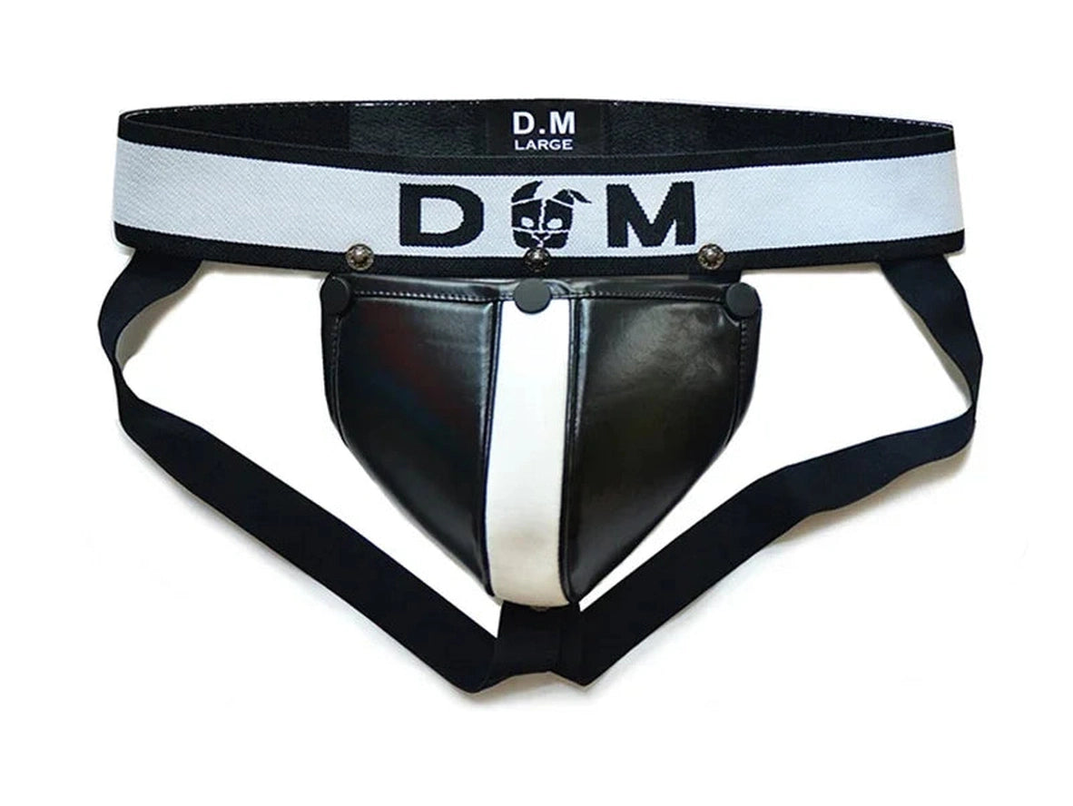 Gay Jockstraps | D.M Sexy Detachable Cup Faux Leather Jockstrap