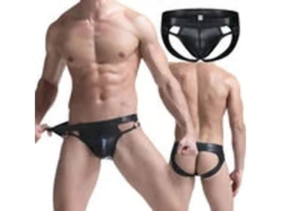 Gay Jockstraps | Faux Leather Underwear Jockstrap
