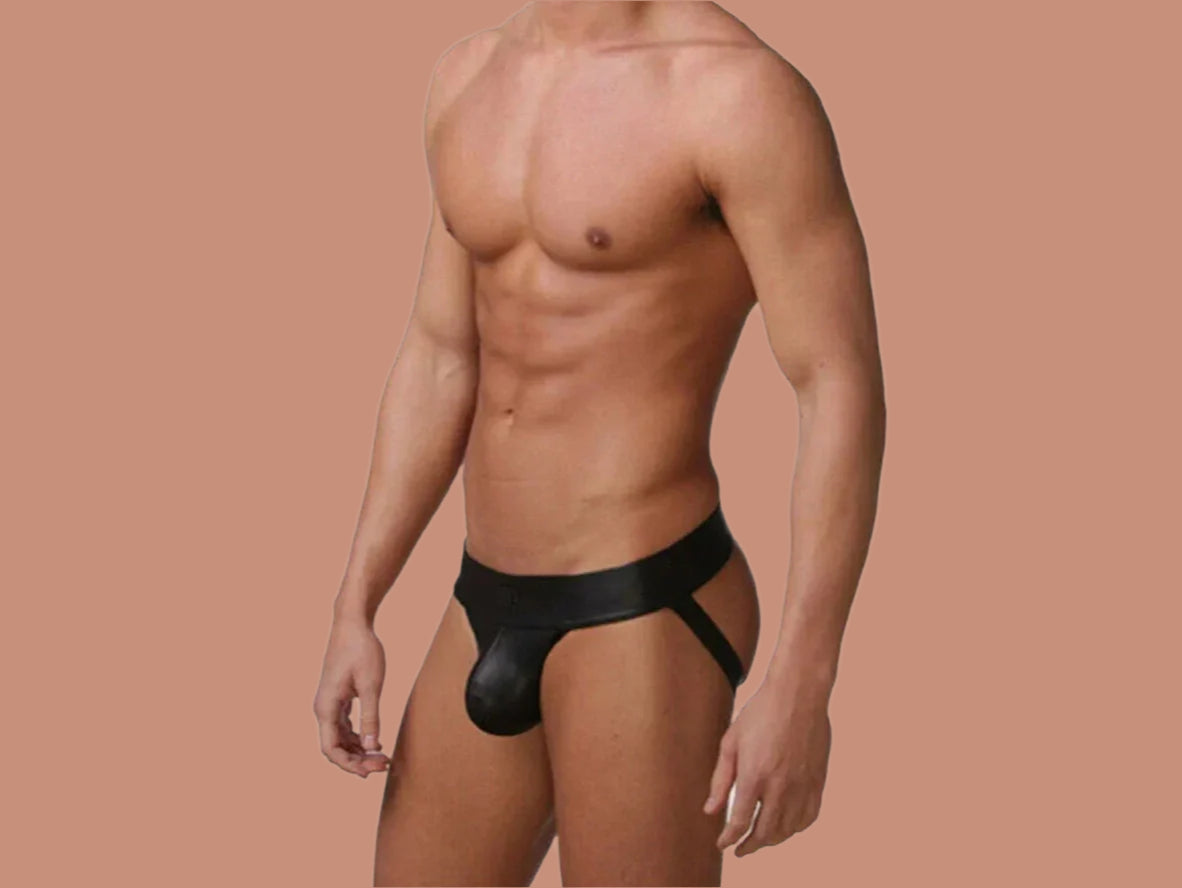 Gay Jockstraps | Gay Top Faux Leather Jockstraps