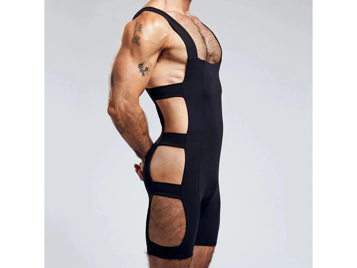 Gay Jumpsuits | Sexy Hollow Out Slim Elastic Bodysuit