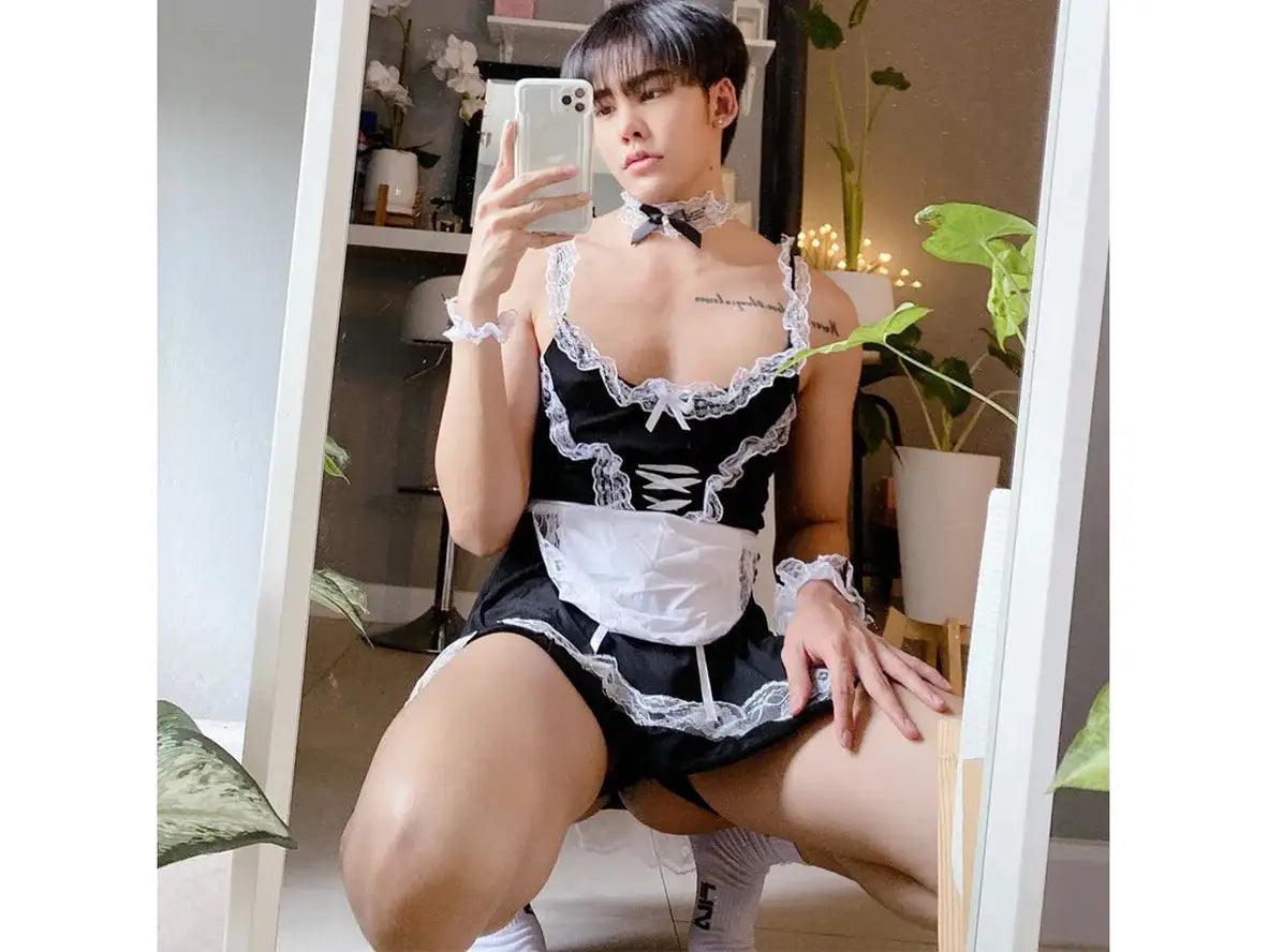 Gay Lingerie | Costume Sexy Male Lace Maid Dress