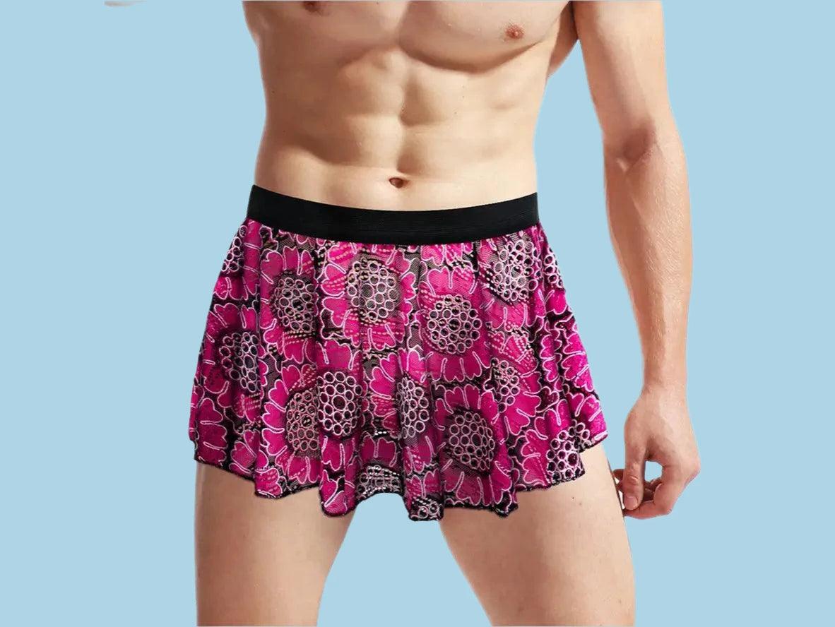 Gay Lingerie | Lace Hollow Floral Skirt