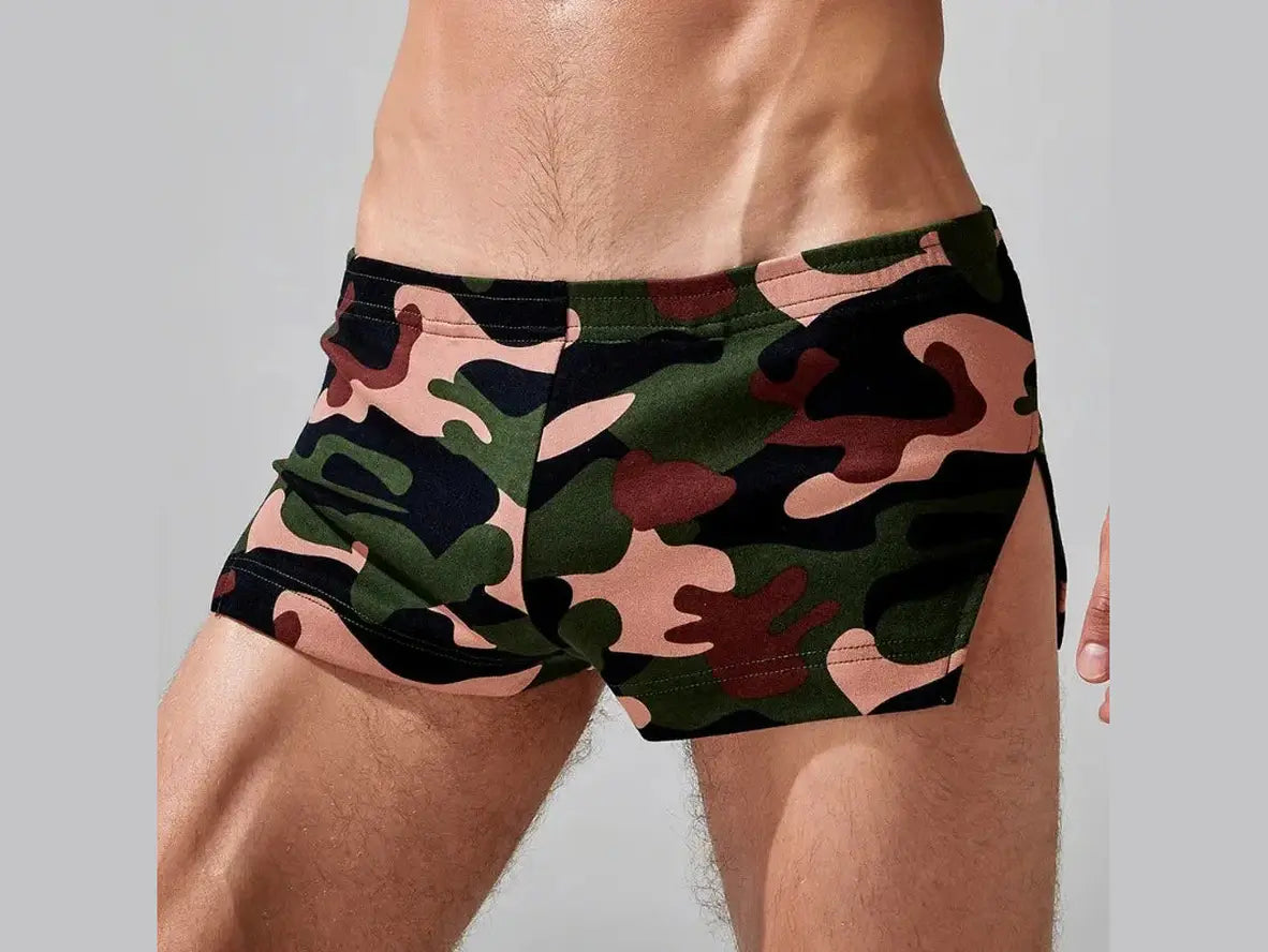 Gay Loungewear | Camouflage Side Split Boxer Bottoms