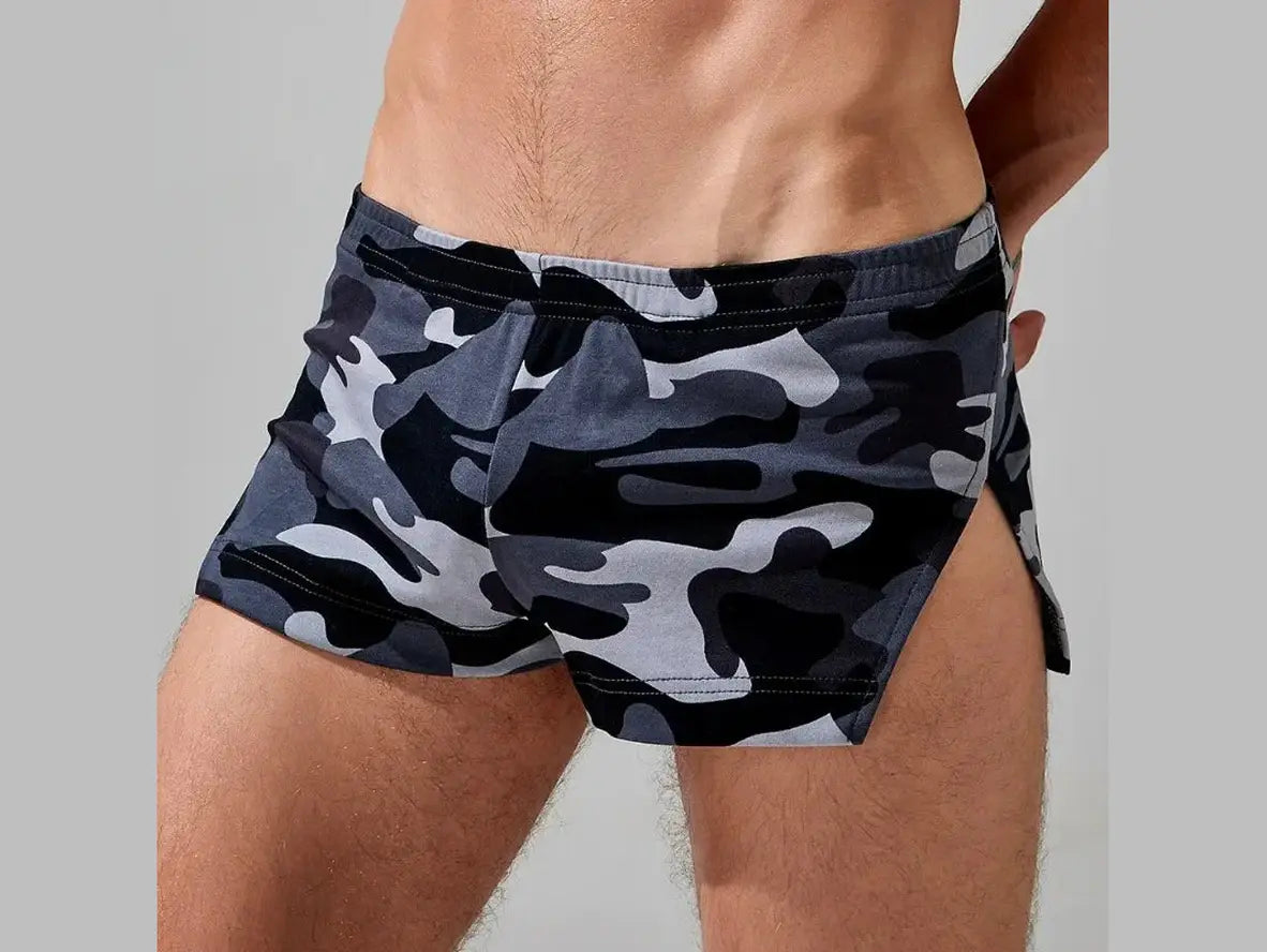 Gay Loungewear | Camouflage Side Split Boxer Bottoms