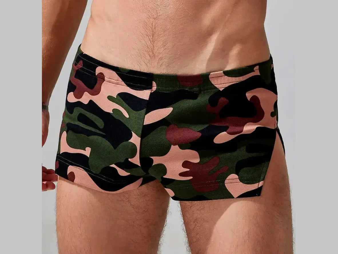 Gay Loungewear | Camouflage Side Split Boxer Bottoms