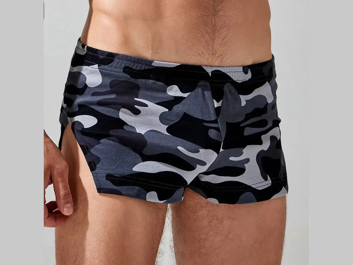 Gay Loungewear | Camouflage Side Split Boxer Bottoms