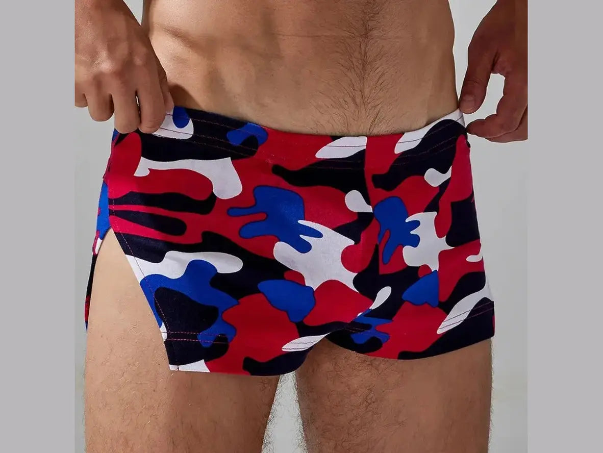 Gay Loungewear | Camouflage Side Split Boxer Bottoms