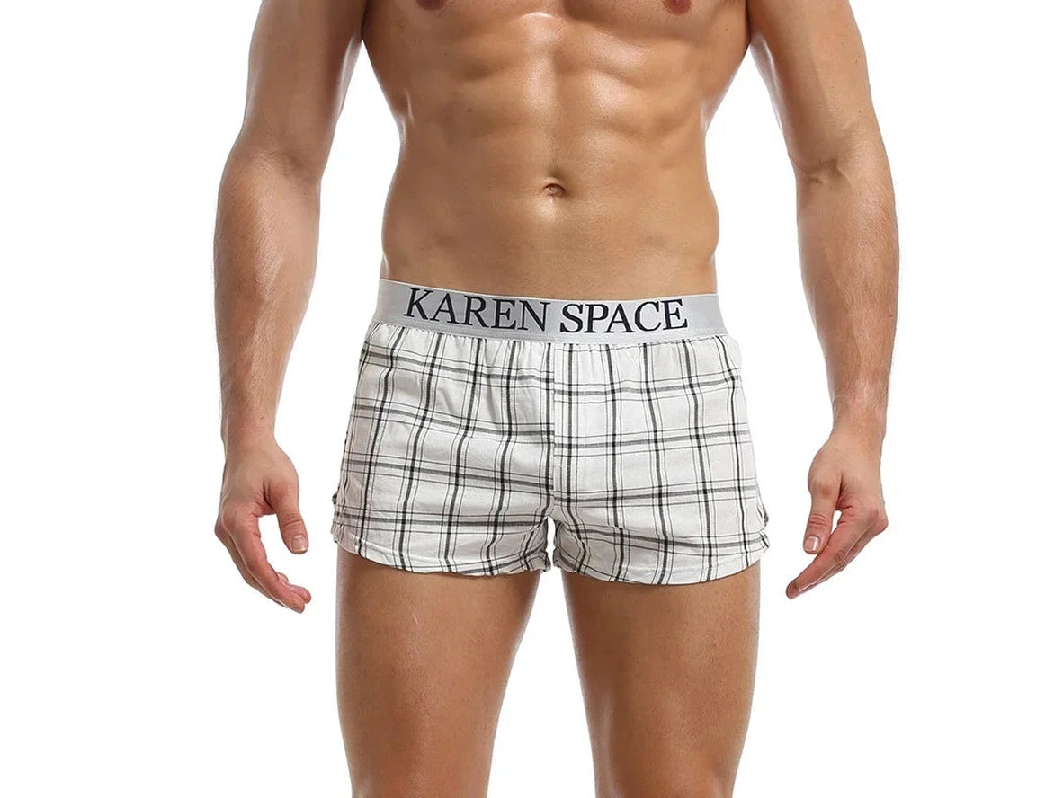 Gay Loungewear | KAREN SPACE Modern Plaid Sleep Bottoms