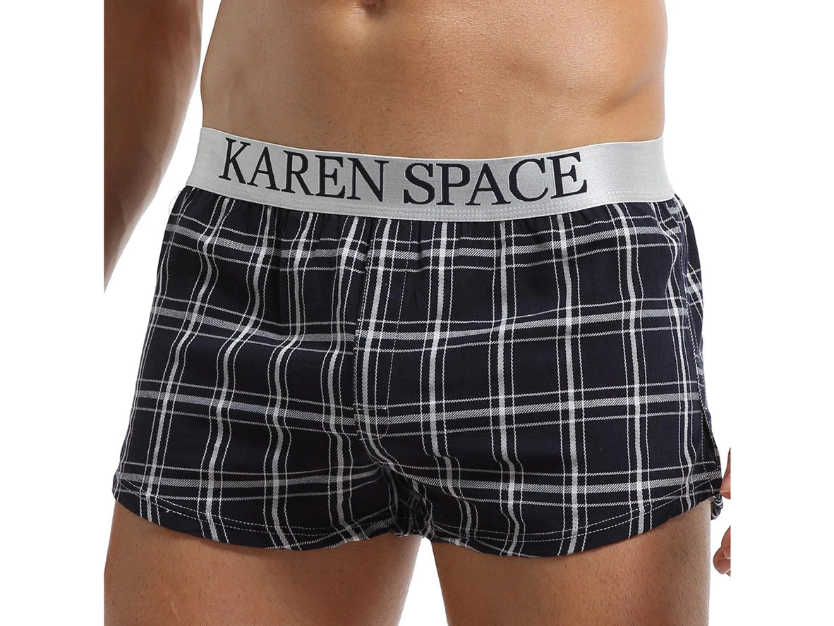 Gay Loungewear | KAREN SPACE Modern Plaid Sleep Bottoms