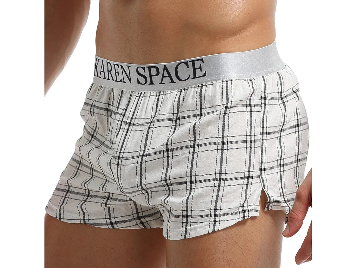 Gay Loungewear | KAREN SPACE Modern Plaid Sleep Bottoms