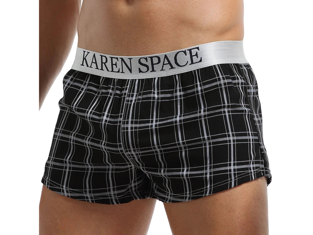 Gay Loungewear | KAREN SPACE Modern Plaid Sleep Bottoms