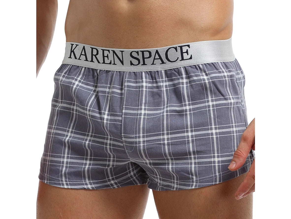 Gay Loungewear | KAREN SPACE Modern Plaid Sleep Bottoms