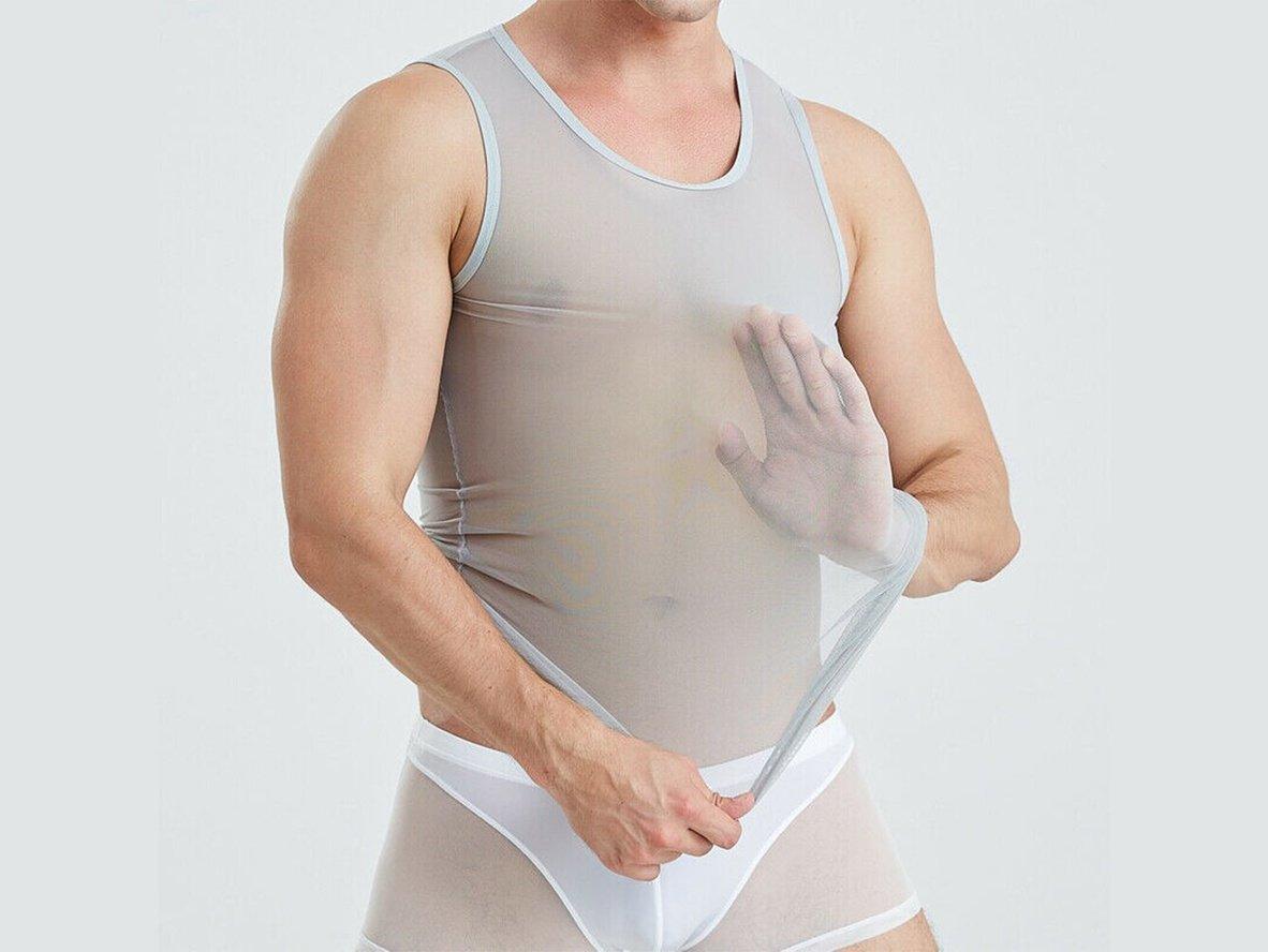 Gay Loungewear | Sleeveless Mesh See-Through Sheer Shirt